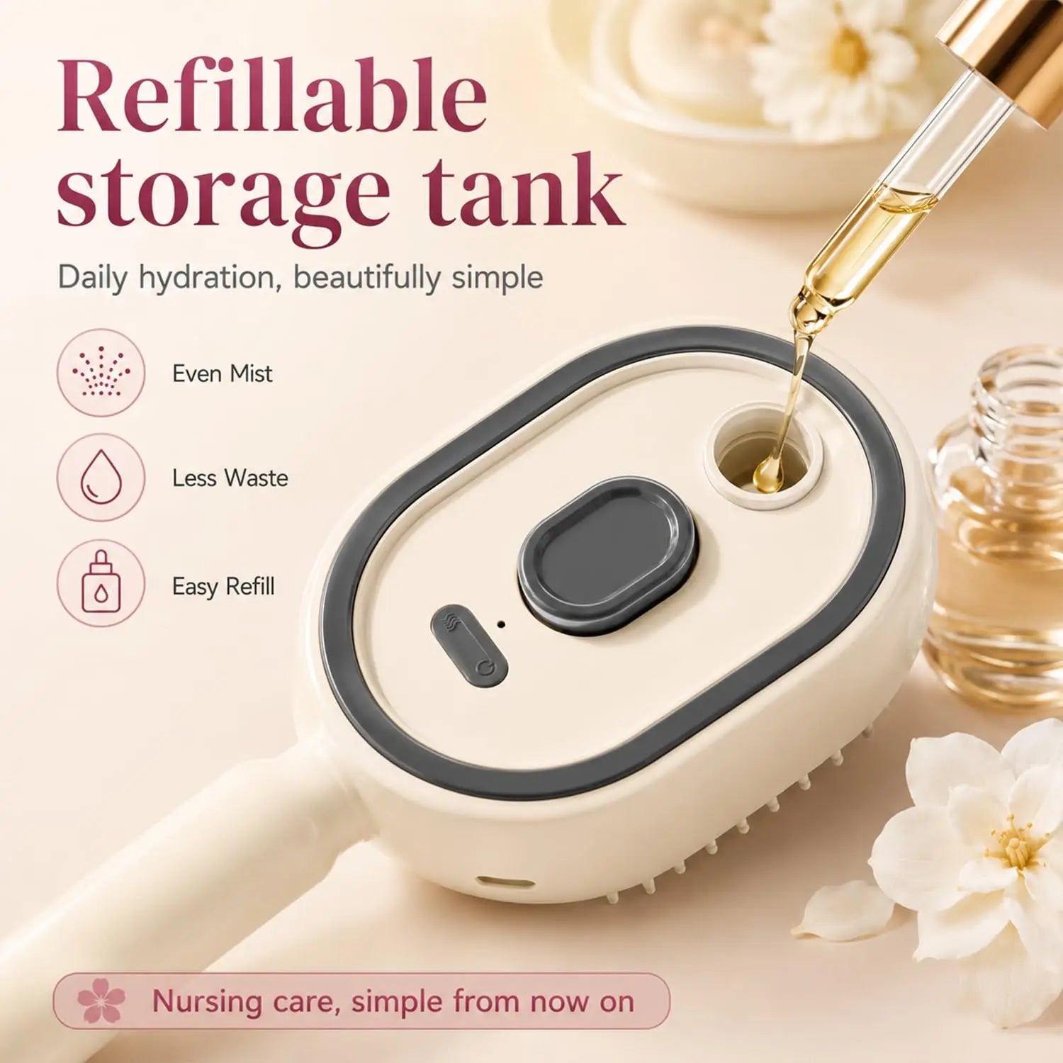 Electric Steam Brush for Hair Rechargeable Hair Brush with Water Spray Reduce Frizz Detangling & Anti-Static Hair Brush
