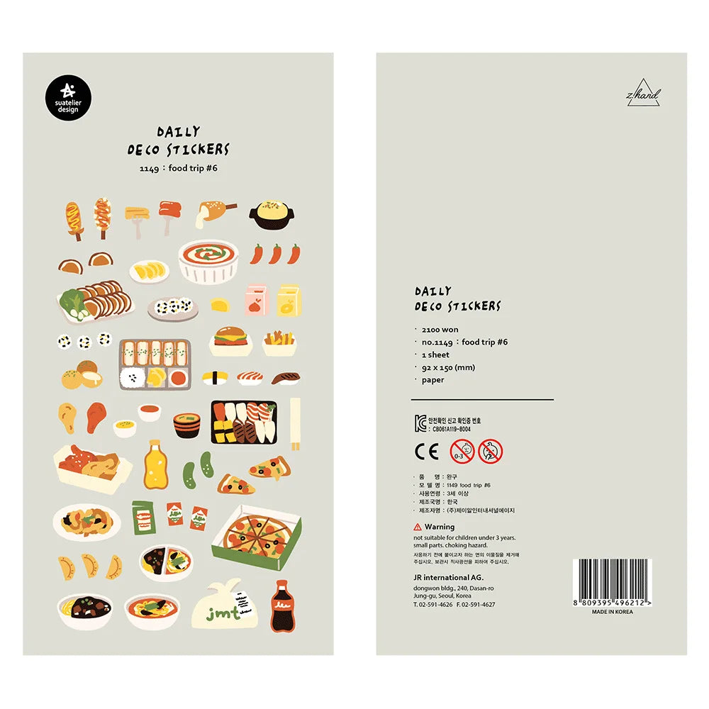 Korean Import Suatelier Brand Fresh Flower Food Cartoon Stickers Scrapbooking Diy Journal Stationery Sticker Deco Aesthetic Gift