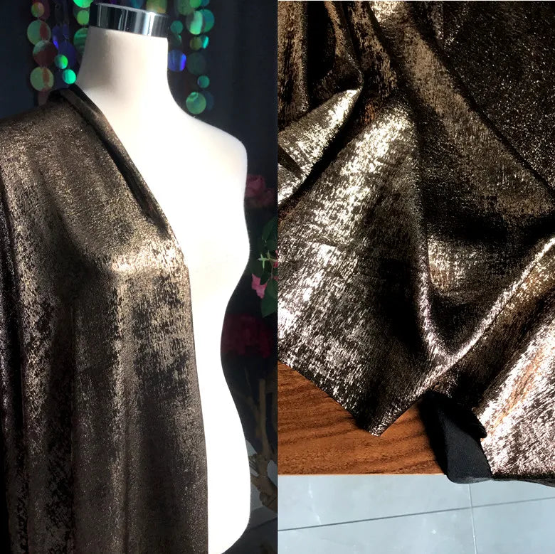 Soft Bronzing Velvet Fabric By The Meter for Dress Costumes Decoration Diy Sewing Designer Cloth Comfortable Glossy Black Blue