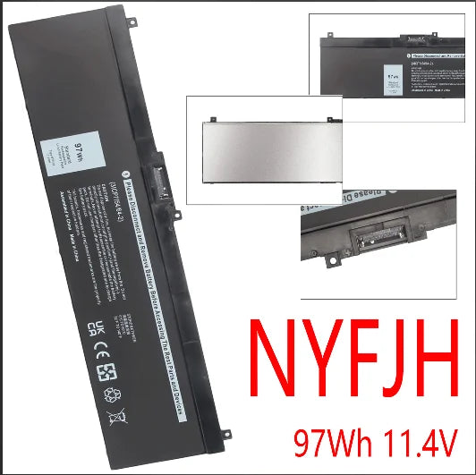 Oyomba 97Wh 8509mAh 11.4V NYFJH Laptop Battery For Dell Precision 7530 7730 7540 7740 Series P34E P34E001 P34E002 P74F P74F001