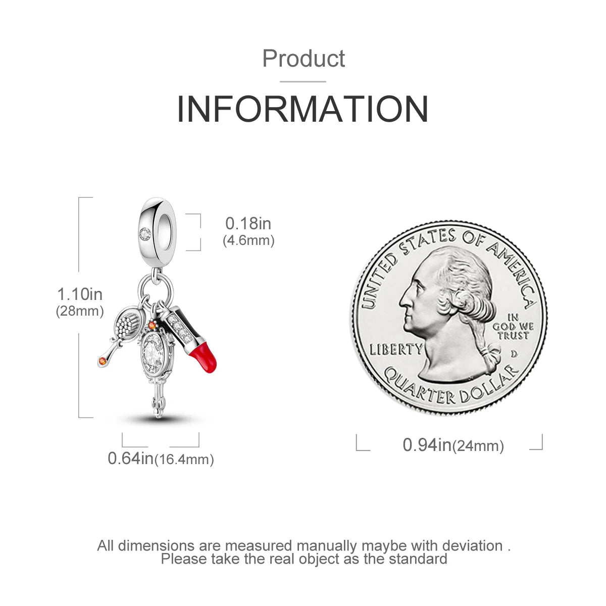 925 Silver Lipstick High Heels Charms For Lady Pendant Fit Original Bracelet DIY Ornament