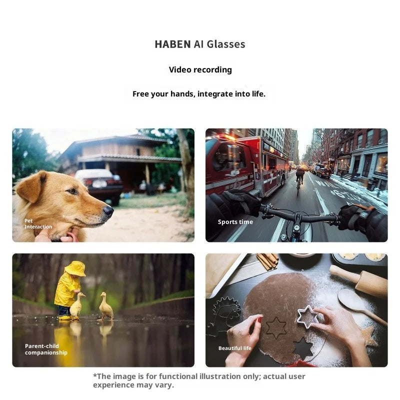 2025 AI Smart Glasses - 8MP Camera for First-Person Vlog, Voice Translation, Music & Calls, IP65 Waterproof, Ultra-Light