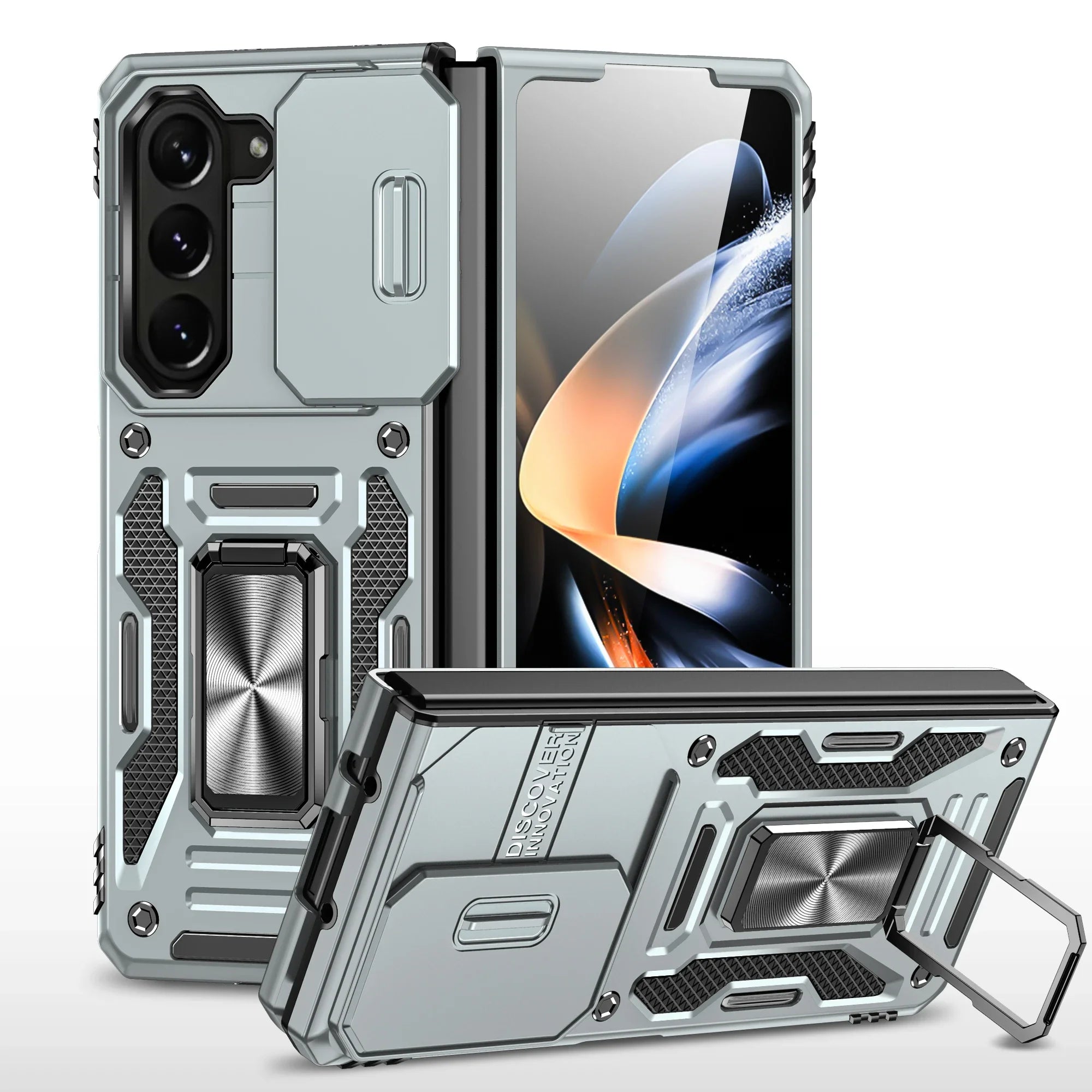 Case For Samsung Galaxy Z Fold 7 5G Z Fold 6 Military Grade Shockproof Heavy Duty Protective Armor Magnetic Kickstand Ring Cover