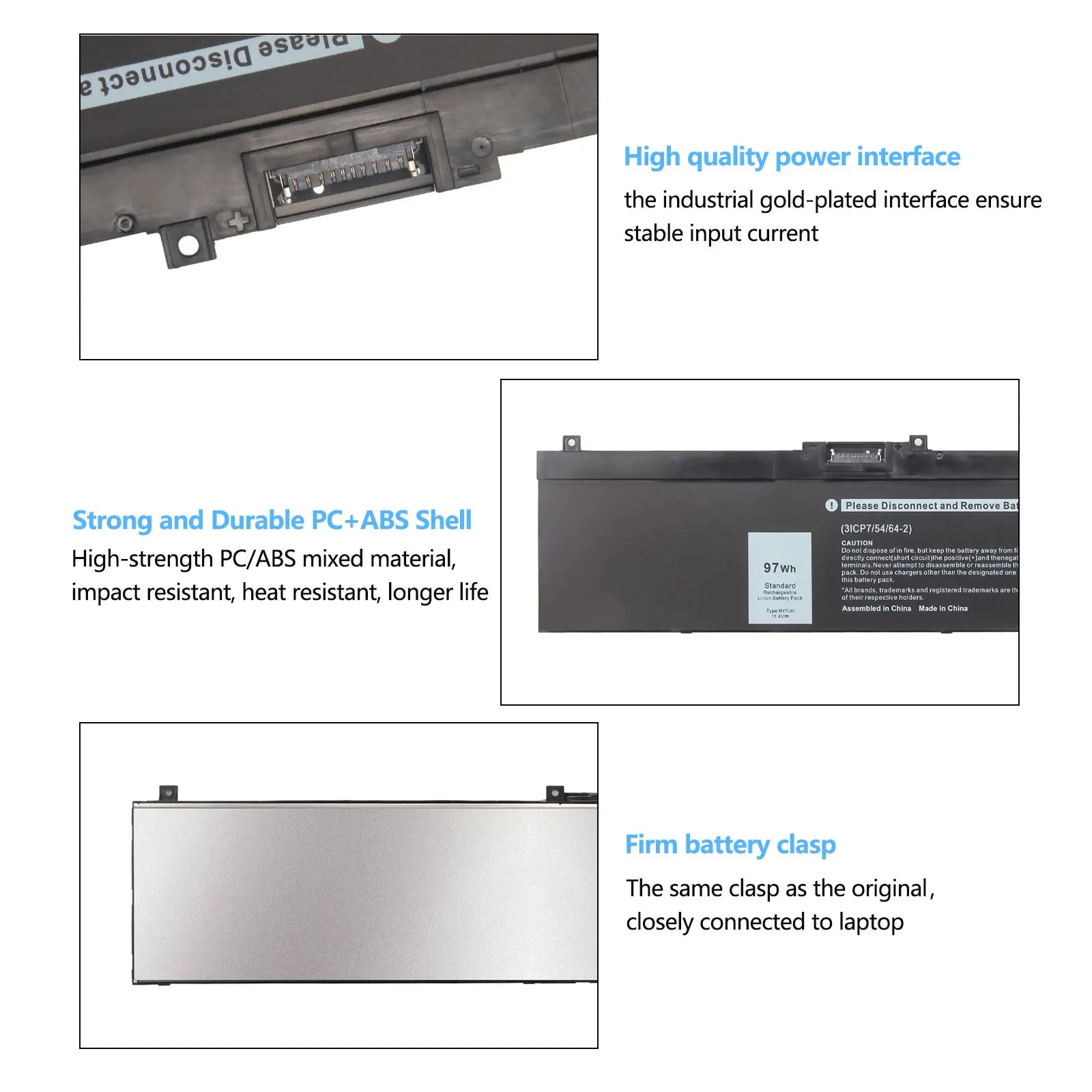 Oyomba 97Wh 8509mAh 11.4V NYFJH Laptop Battery For Dell Precision 7530 7730 7540 7740 Series P34E P34E001 P34E002 P74F P74F001