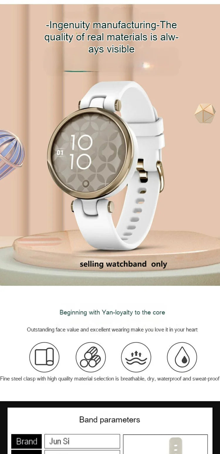 Genuine leather fashionable watch strap  for Garmin Lily series smart sports watch temperament wrist strap watch chain for women