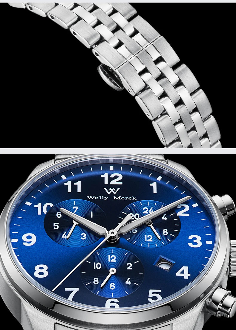 WM Watch Automatic Mechanical Watches Waterproof Multifunctional Business Men's Watches Watch Welly Merck Watch WM166M
