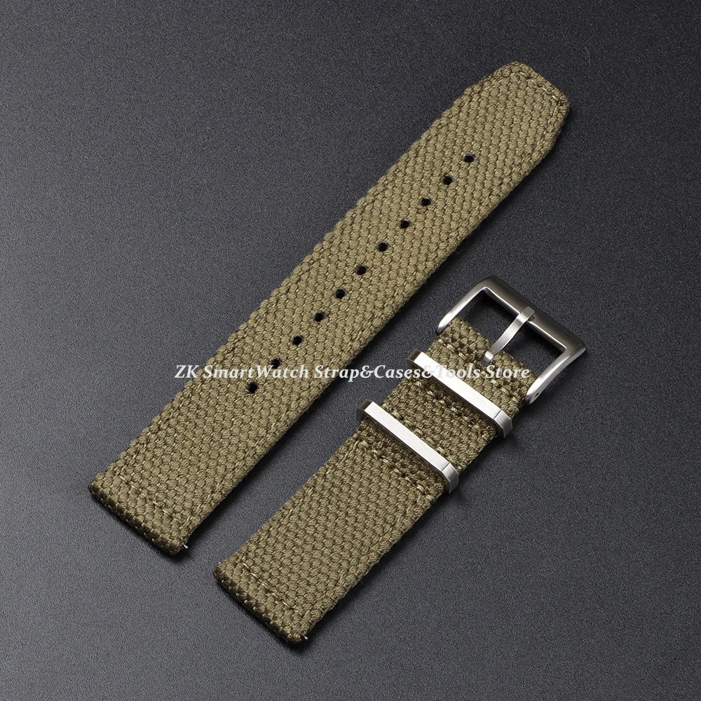 Genuine Linen Nylon Watch Strap 20mm 22mm for Omega Business Cotton Fabric Bracelet Breathable Woven Sports Strap for Men Women
