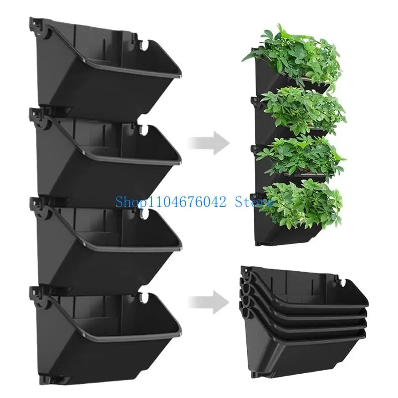 Modular Vertical Garden Planter Set for Herbs Succulents Home Office Decoration