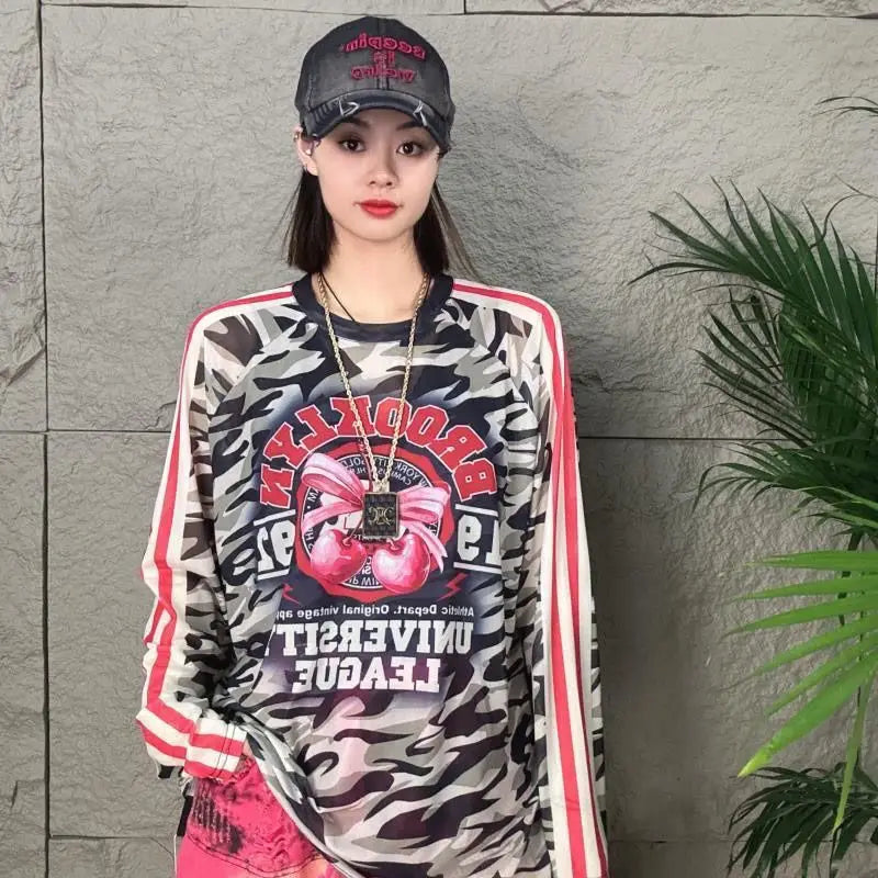 Sunshield Mesh T-Shirt Women's Base Layer Elegant Innerwear Summer Long-Sleeve Thin Cover-Up 2025 New Street Style Collection