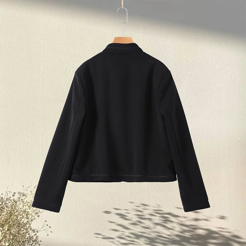 Fashion Women's Jacket O-neck Full Sleeve Single Breasted Female Napoleon Jackets 2026 Spring New Chic High Street Lady Coats