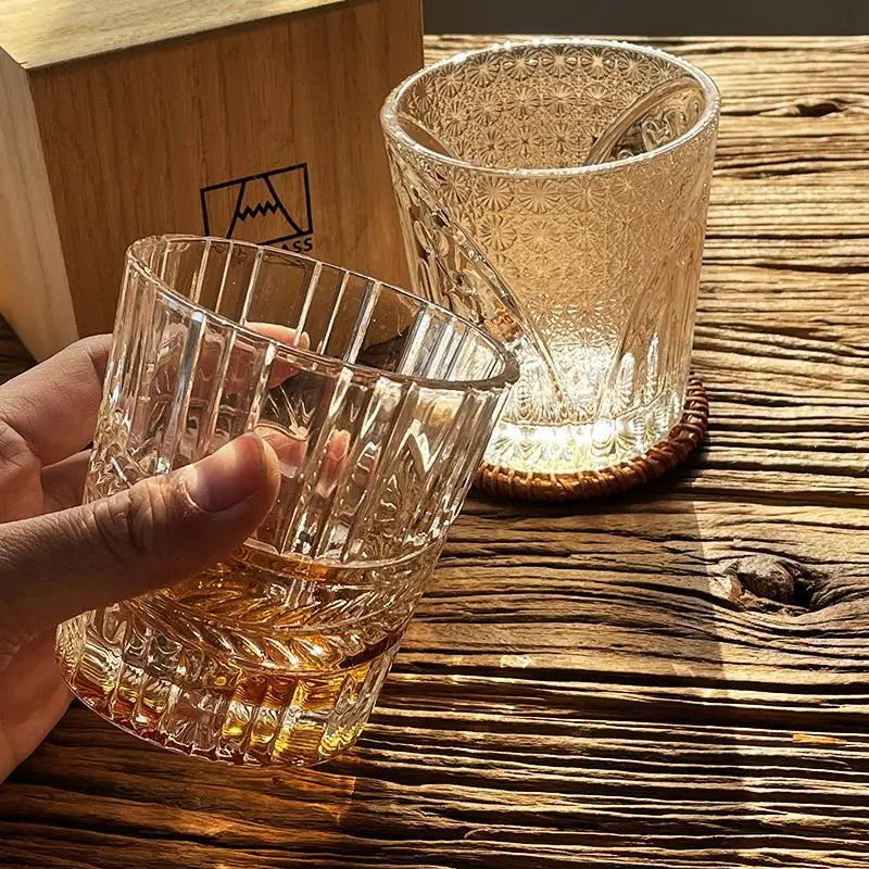 Japanese Handmade Relief Crystal Glass, High Beauty, Foreign Wine Glass, Whiskey Strong Wine Glass, Water Glass
