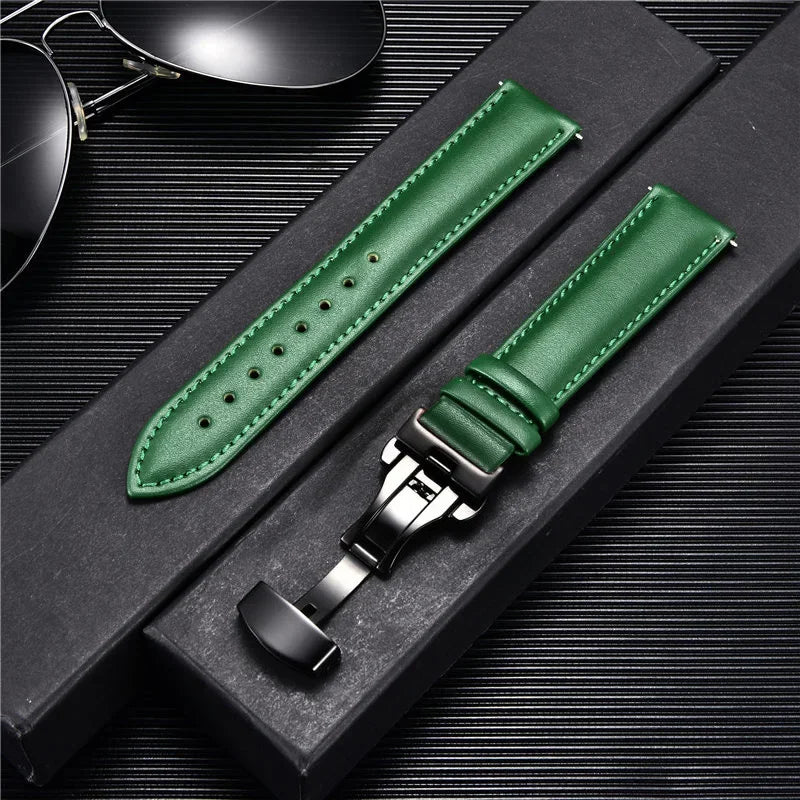 New Women's Business Commuter Strap 18mm 20mm 22mm 24mm with Automatic Butterfly Buckle Watchband