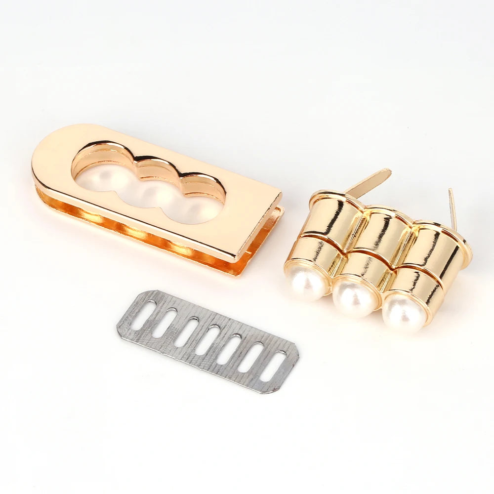 4.5CM Metal Pearl Turn Lock Twist Clasp for Women Bag Laggage Purse Leather Craft Closure DIY Hardware Accessories