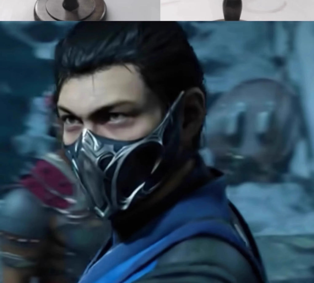 Anime Game Mortal Kombat Sub-Zero Cosplay Mask Adult Men FRP Face Mask Props Halloween Carnival Role play Mask Acceseories