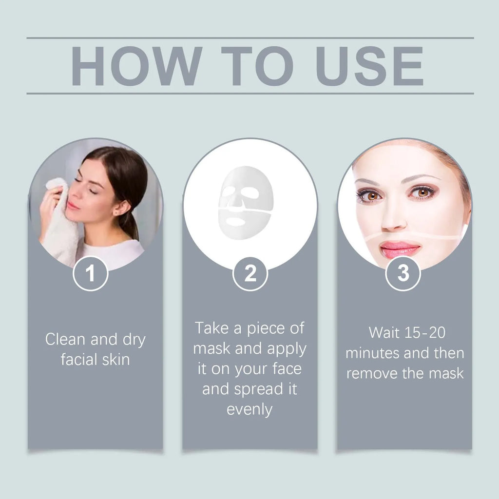 Collagen Face Mask Hydrating Shrinking Pores Fade Fine Lines Moisturizing Refreshing Hyaluronic Acid Sheet Mask Korean Skin Care