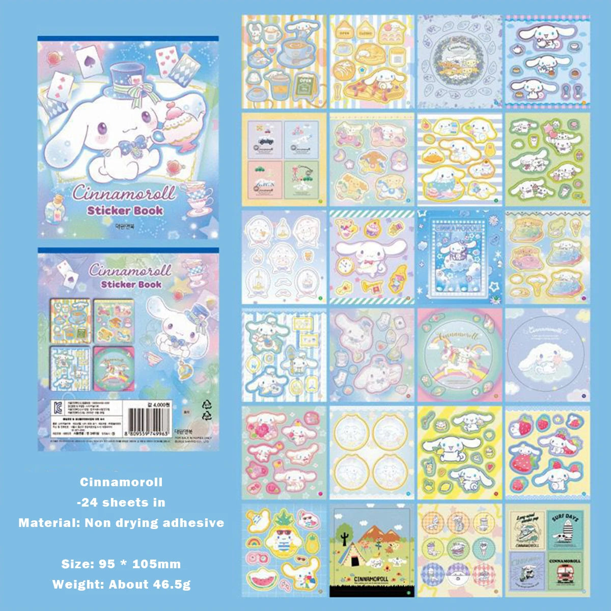 24pcs/set Sanrio Series Cute Stickers Book DIY Kawaii Cartoon Anime Stickers for Laptop Skateboard Bike Guitar Laggage Bicycle