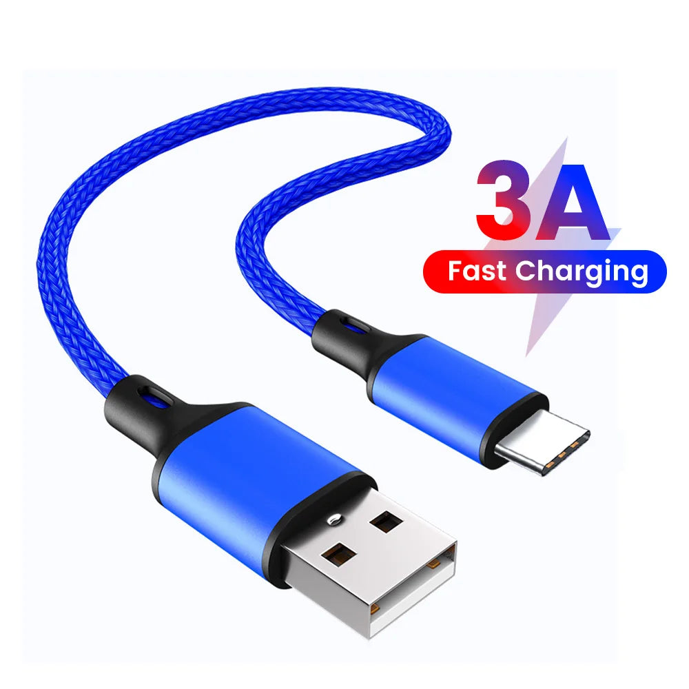 Olaf 25cm USB to Type C/Micro USB Short Charging Cable 3A USB Type C Micro Data Cable for Xiaomi Samsung Android Power Bank Cord