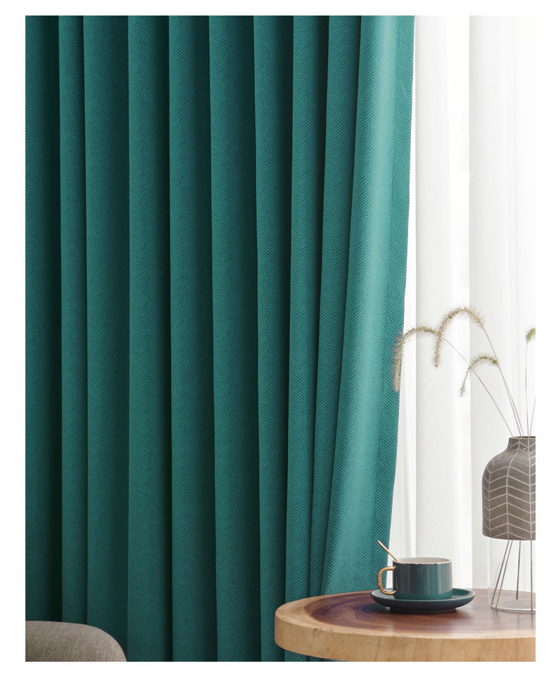 2025 new thickened French light luxury cream curtain cloth solid color bedroom living room full blackout sunscreen cotton linen