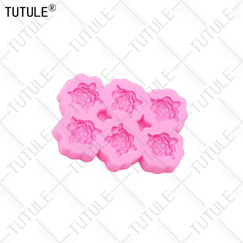 peony flower DIY resin phone case Clay mold 3D peony flower Resin Accessories Silicone Molds flower Chocolate  Fudge Cake Mold