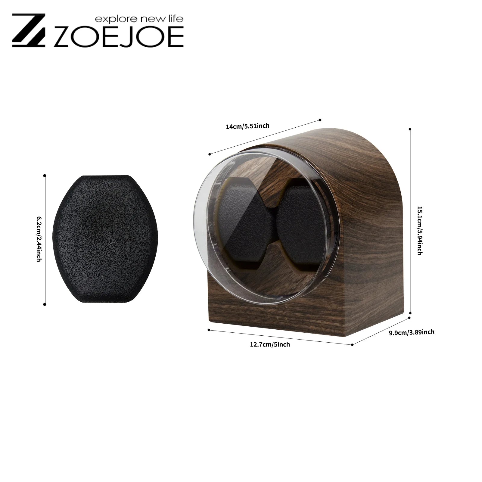 ZOEJOE Automatic Watch Winder Wood Grain Color Usb Cable Supply Low Noise Flexible Pillow For Universal Watch Gifts For Friends