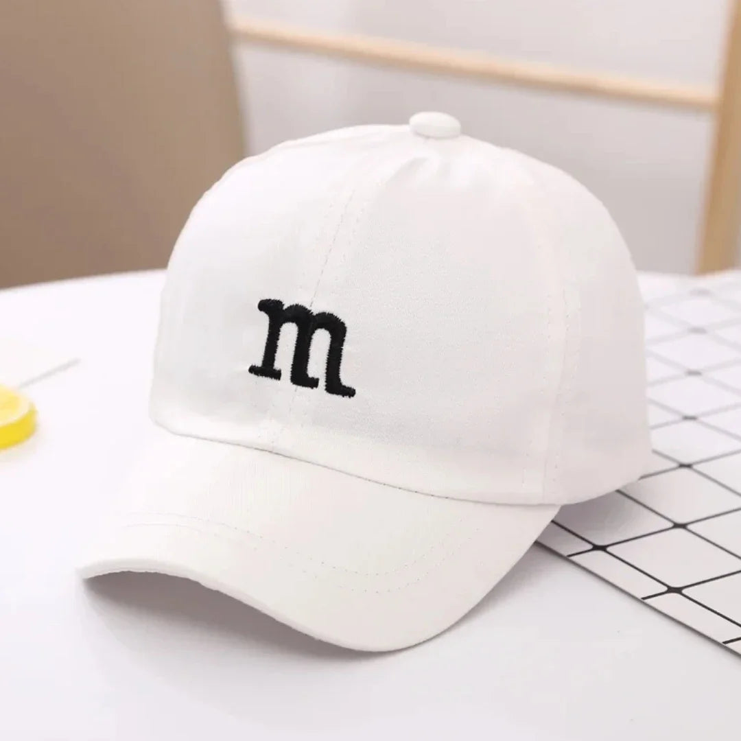 Girls Boy Adjustable Hat Children's Kid Baseball Cap Sunscreen Baby Hat Hip Hop M Letter Embroidered Kids Caps 1-6-8-12-15 Years