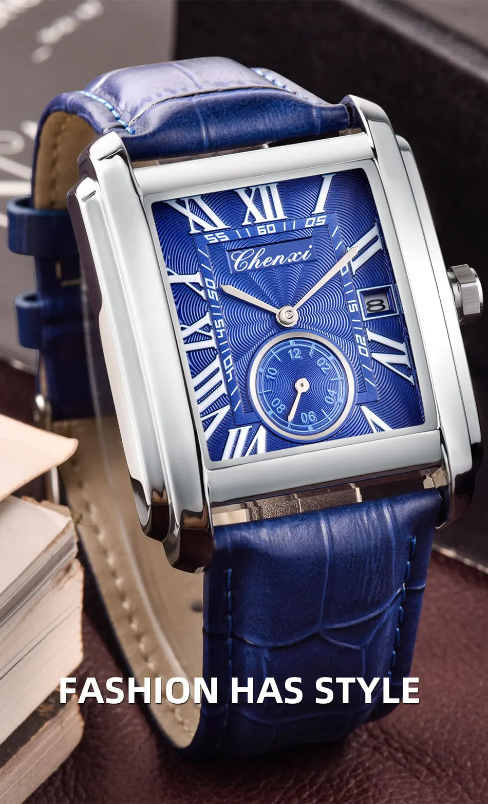 Fashion Business Watches For Men Calendar Display Quartz Watches Waterproof Leather Band Men's Wristwatch