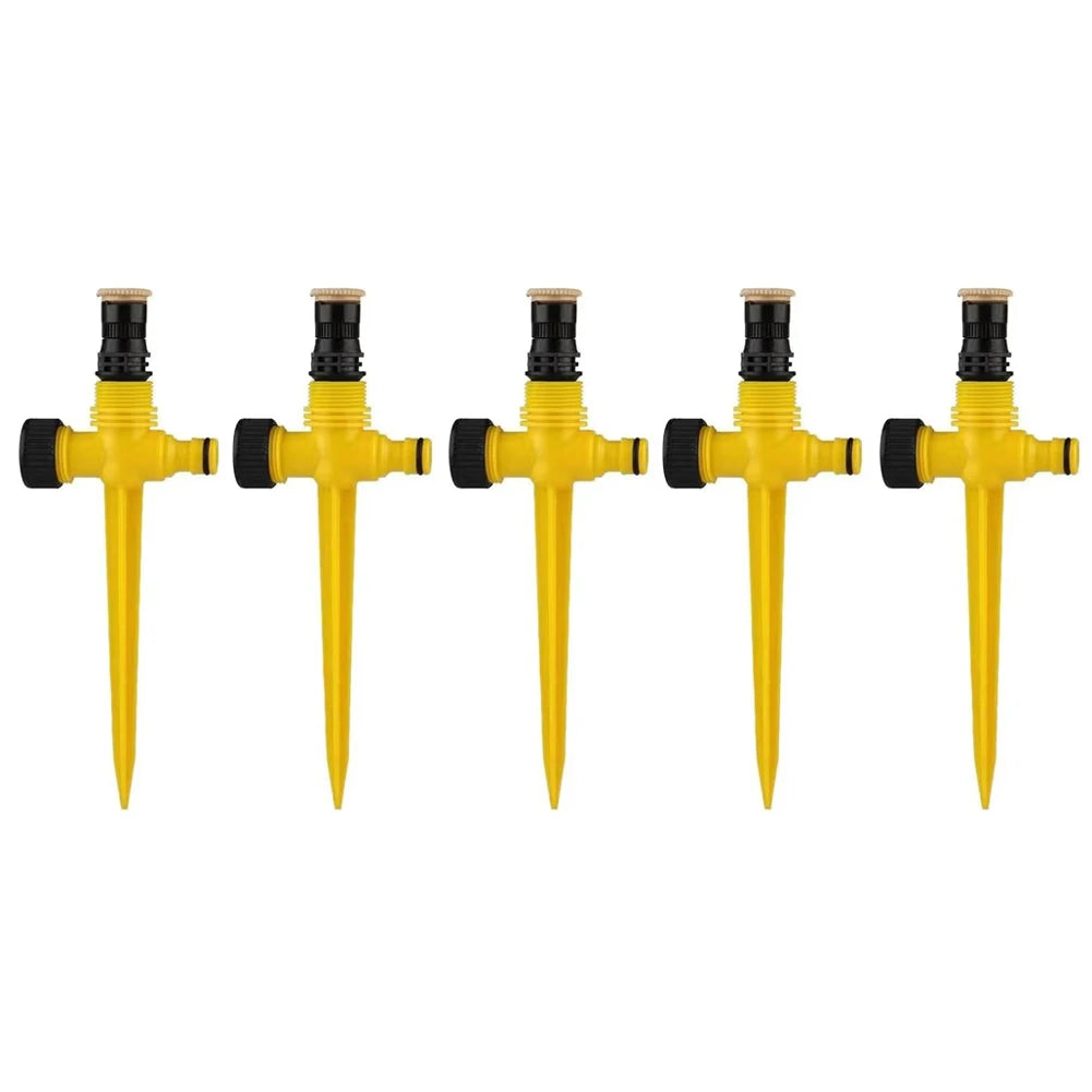 5pcs Water Sprinkler 360 Degree Rotation Household Sprinkler System Corrosion Resistant Easy Install for Garden Lawn