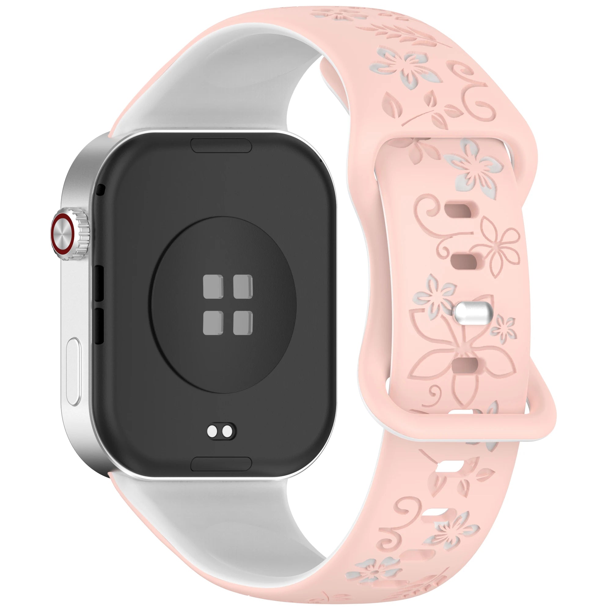 Two tone floral carved soft silicone strap for Redmi watch 4/5/6/Mi Band 8/9 PRO,suitable for Halloween,Thanksgiving, Christmas