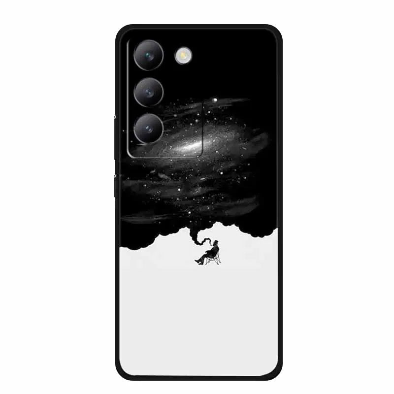 For vivo V40 SE Case Luxury TPU Soft Silicone Phone Back Cover for vivo V40 SE 5G Protective Shockproof Flowers Girl Cute Coque