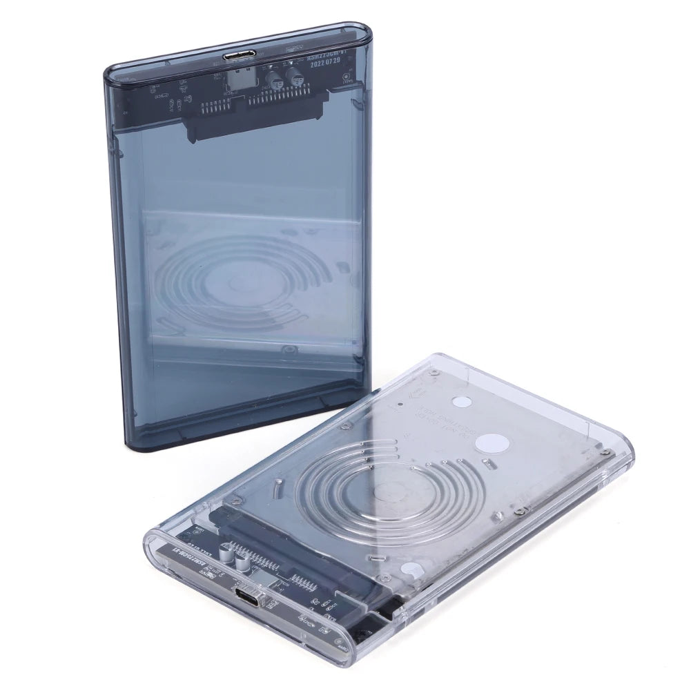 2.5 inch HDD Case SATA To USB3.1  External Hard Drive Case 5 Gbps  SSD Box USB3.0 To Type-C Transparent Black Hard Disk Box