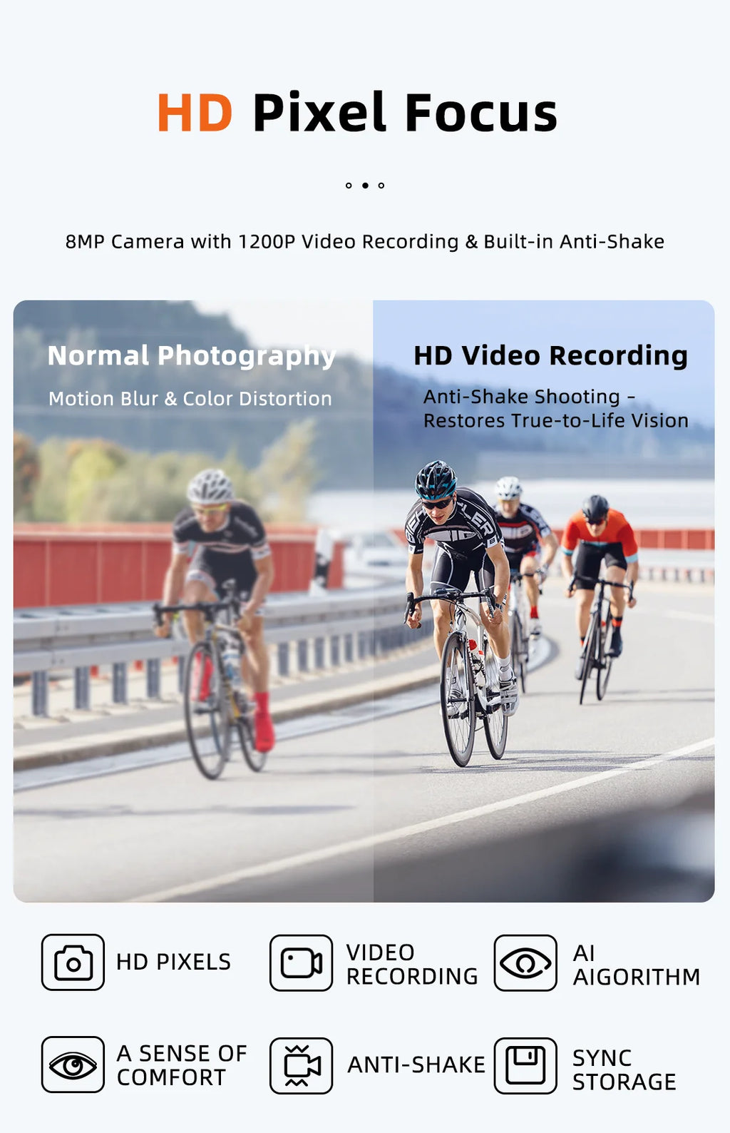 New Ai Intelligent Glasses For Outdoor Cycling Goggles With 800w Camera And High-definition Anti Shake Mini Recording Glasses