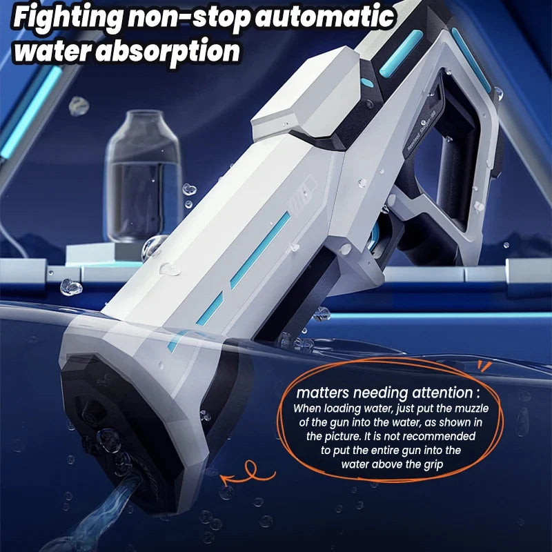 Summer Electric Water Gun for Adults & Kids High Pressure Garden Automatic Pulse Splashing Toy Viral IPX7 Water Blaster