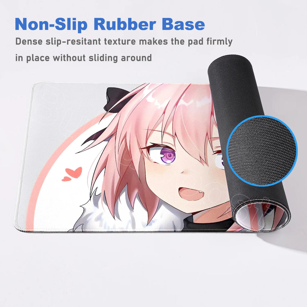 Astolfo Mousepad HD Print Anime Girl Computer Gamer Locking Edge Non-slip Rubber Mouse Pad Keyboard PC Desk Pad Table Decoration