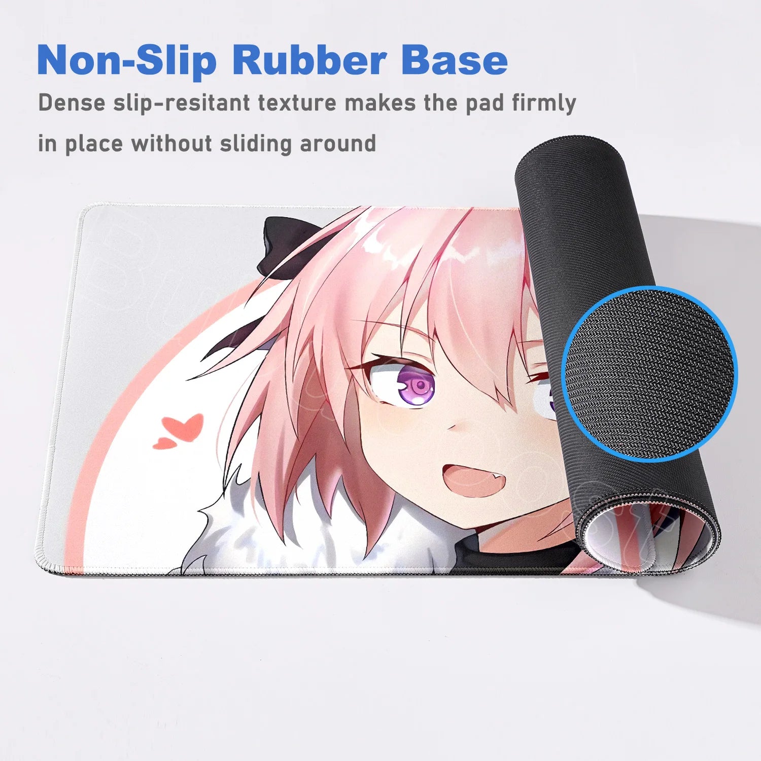 Astolfo Mousepad HD Print Anime Girl Computer Gamer Locking Edge Non-slip Rubber Mouse Pad Keyboard PC Desk Pad Table Decoration