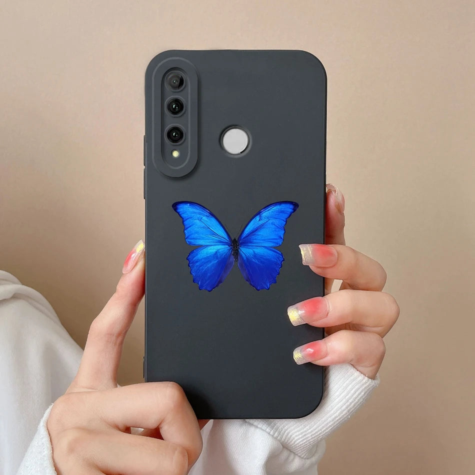 For Honor 10i Phone Case Butterfly Cat Soft Liquid Silicone Camera Protection Cover For Huawei Honor 10 i Model HRY-LX1T Fundas