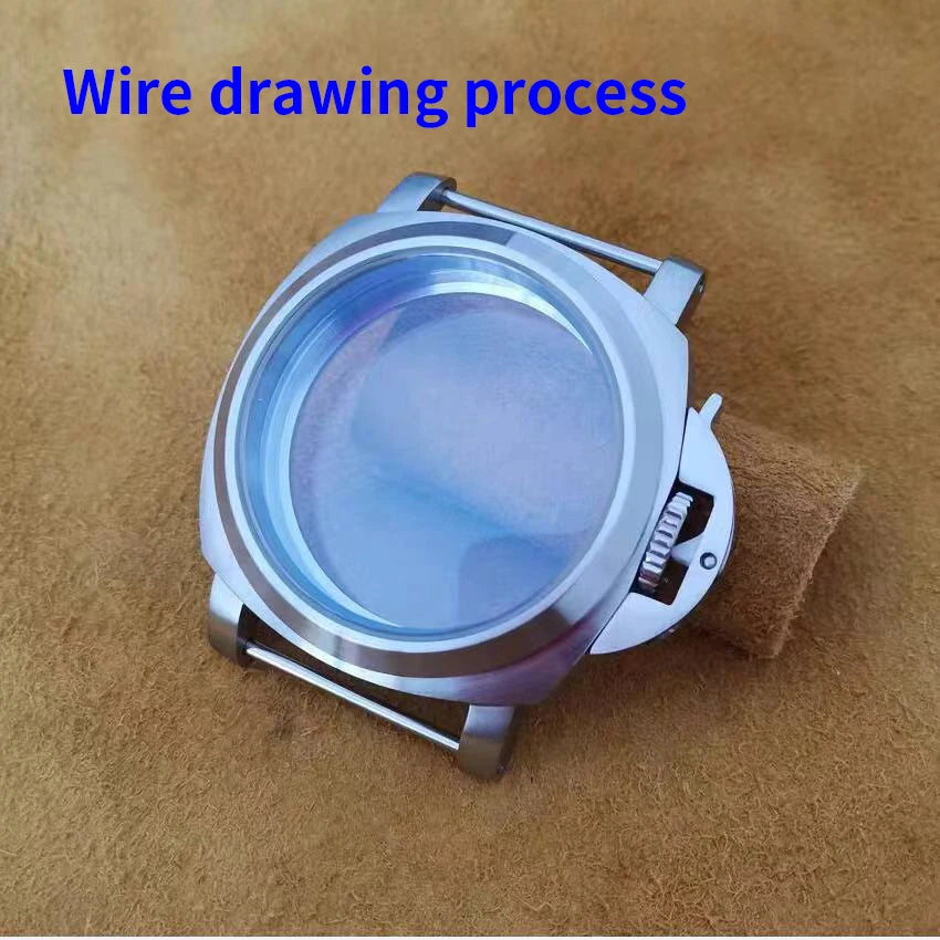 44mm 316L Stainless Steel Mineral Glass Or Sapphire Crystal Fit for ETA 6497/6498 ST3600 ST321 Movement steel color Case parts