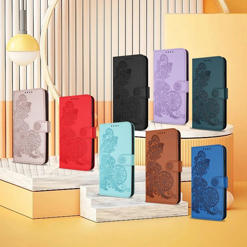 For Xiaomi Redmi 13 Case Paisley Leather Flip Stand Case on For Ximi Redmi13 Wallet Cover For Xiaomi Redmi 13C Phone Cover Coque