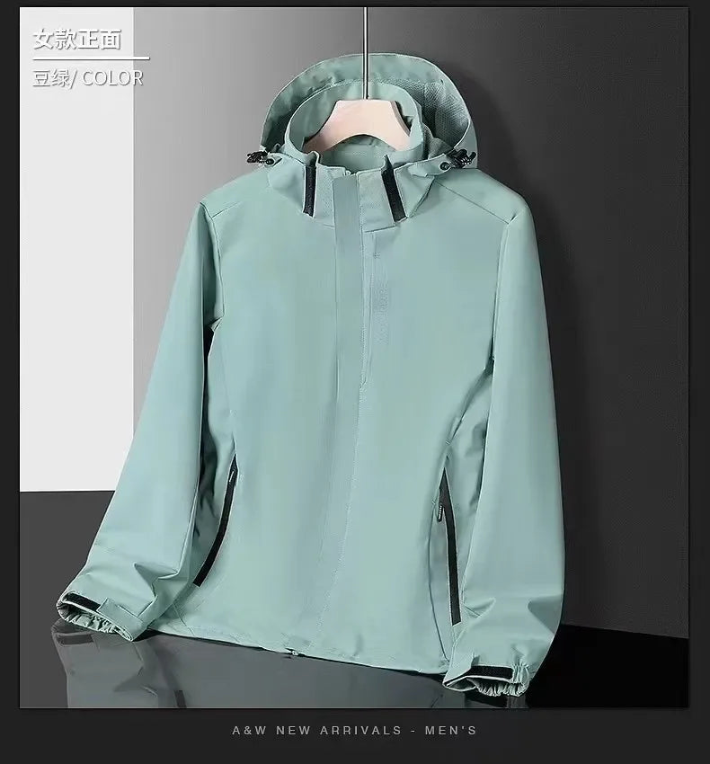 Spring Autumn New Men Casual Jacket Men Outdoor Windproof Waterproof Athletes Jacket Coat Detachable Hat Jackets Male M-5XL
