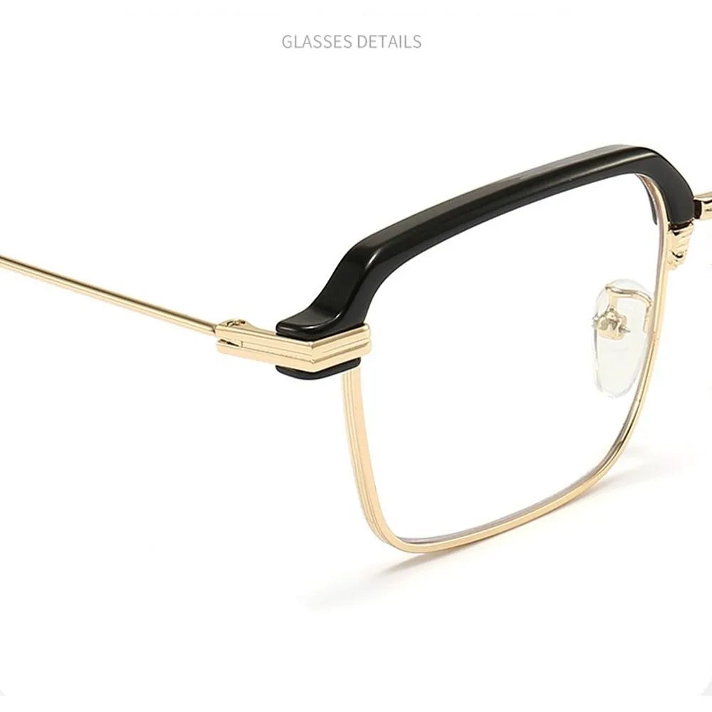Men Anti-Blue Light Glasses Photochromic Half Frame Eye Protection Glasses Ultra Light Computer Eyeglasses Sunglasses