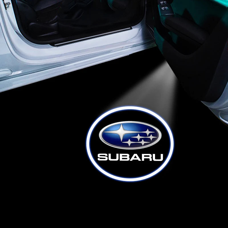 LED Car Door Welcome Light Decoration Light Car Badge logo For Subaru Legacy LEVORG WRX Outback XV Forester Ascent Exiga Tribeca