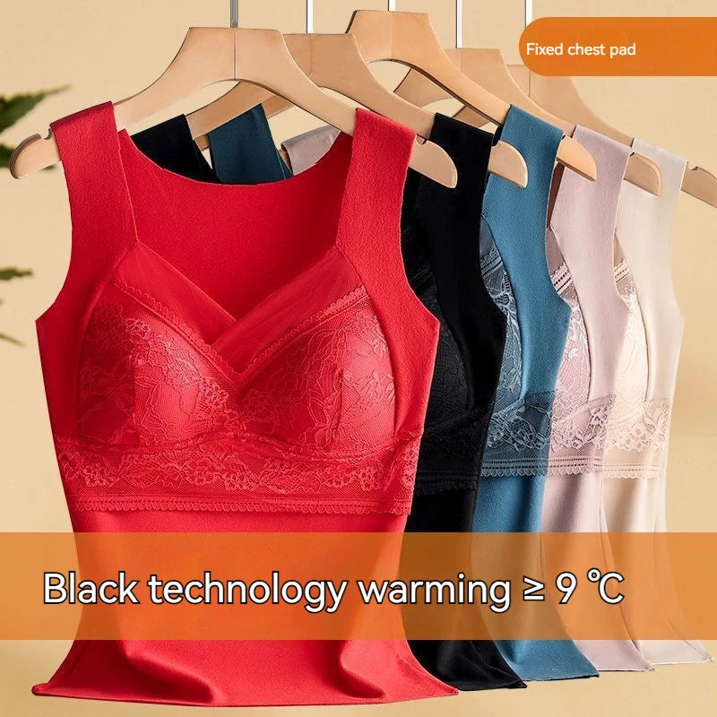 Women Thermal Underwear Winter  Bottoming Top Seamless Thick Double Layer Warm Lingerie Warm bra Sports underwear