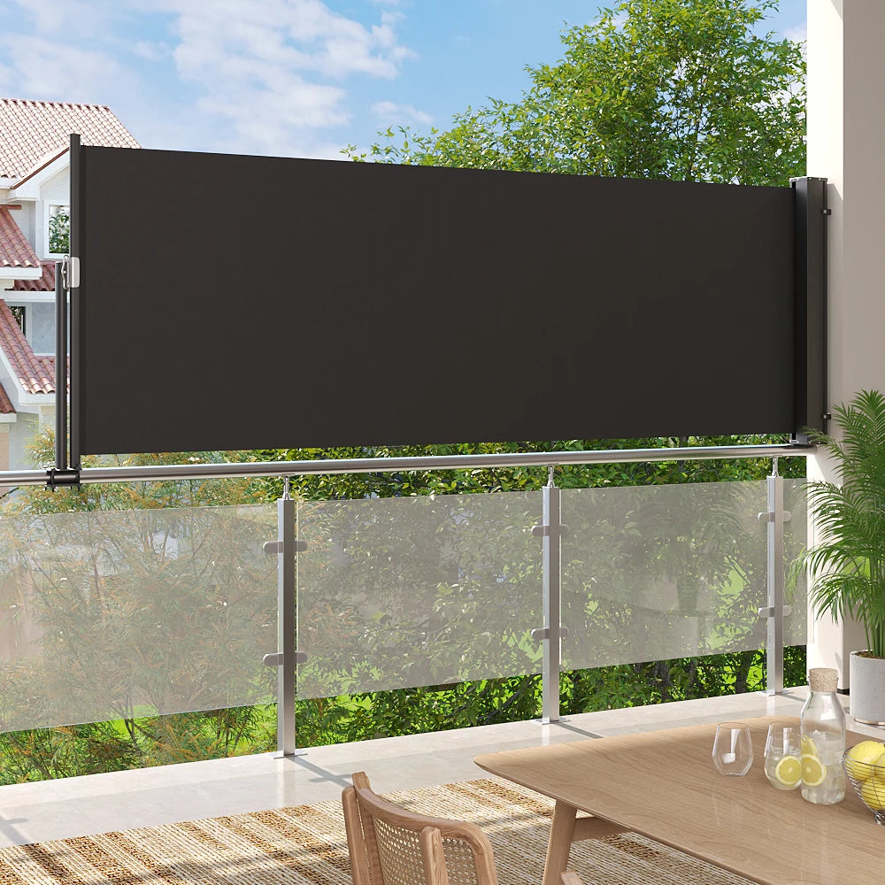 3M outdoor terrace railing side awning retractable side awning, balcony privacy sunshade screen sunscreen and windproof