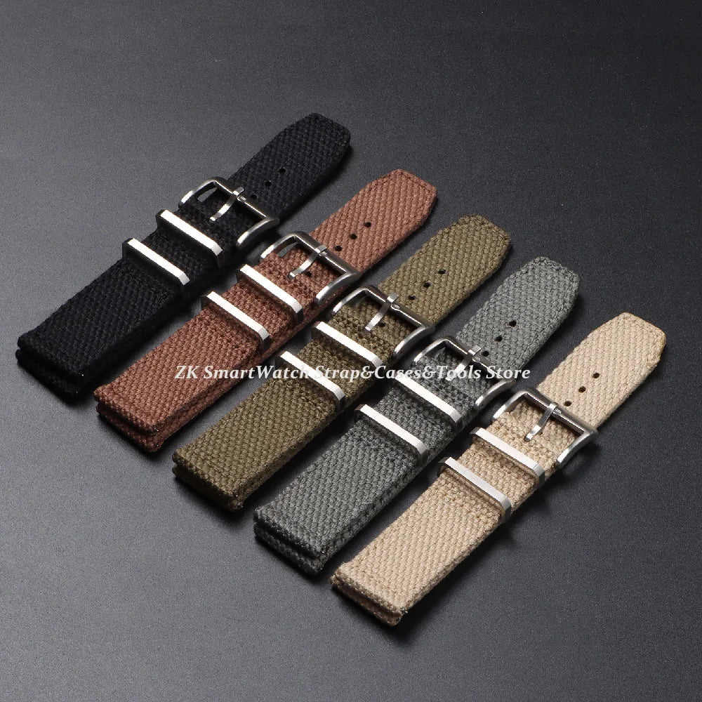 Genuine Linen Nylon Watch Strap 20mm 22mm for Omega Business Cotton Fabric Bracelet Breathable Woven Sports Strap for Men Women