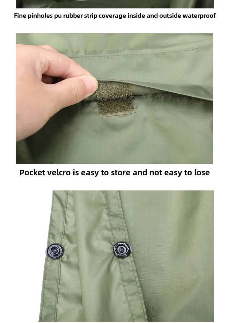 Outdoor Windproof Waterproof Multifunctional Three in One Outdoor Rain Shelter Hiking Cycling High-quality Adult Raincoat