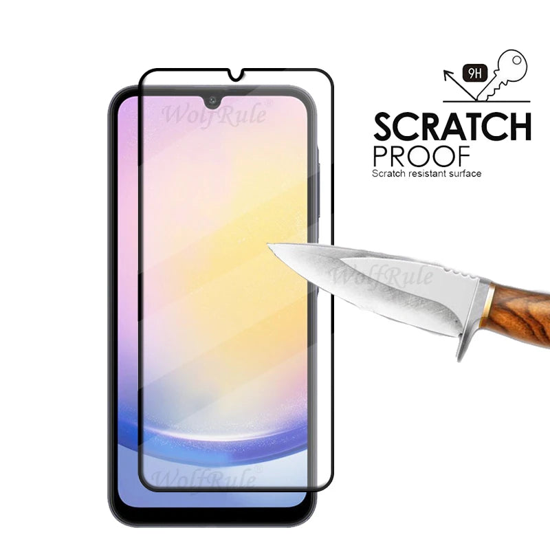 6-in-1 For Samsung Galaxy A25 Glass Samsung A25 Tempered Glass Full Cover Glue 9H HD Screen Protetor Samsung A 25 A25 Lens Glass