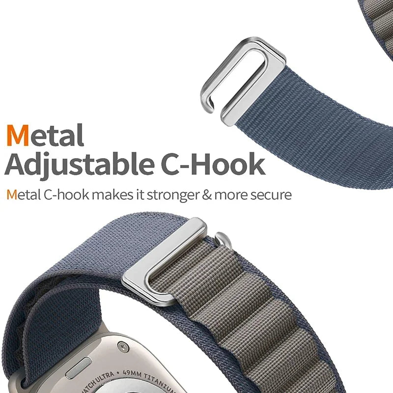 Alpine Loop Strap For Apple Watch Ultra 3 2 1 Band 49mm 11 10 9 8 7 45mm 41mm 42mm 46mm Nylon Bracelet iWatch 6 5 4 3 SE3 2 Belt