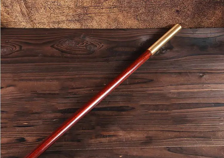 New African Blackwood With copper hoops Martial Arts Long Stick Solid Wood Taiji Zhang Tai Chi Magic Wand Fitness Qi Mei Stick