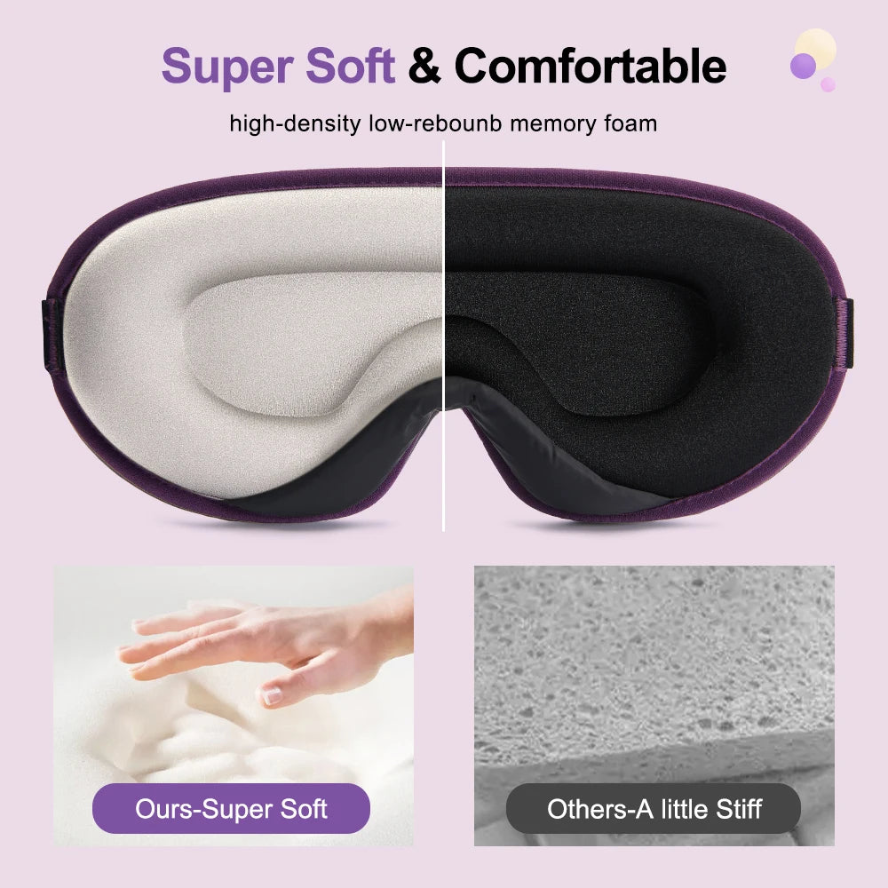 3D Memory Foam Silk Sleep Mask Soft Women Men Eye Patches Comfort Three Dimensional Design Face Mask Eyeshade Night Breathable