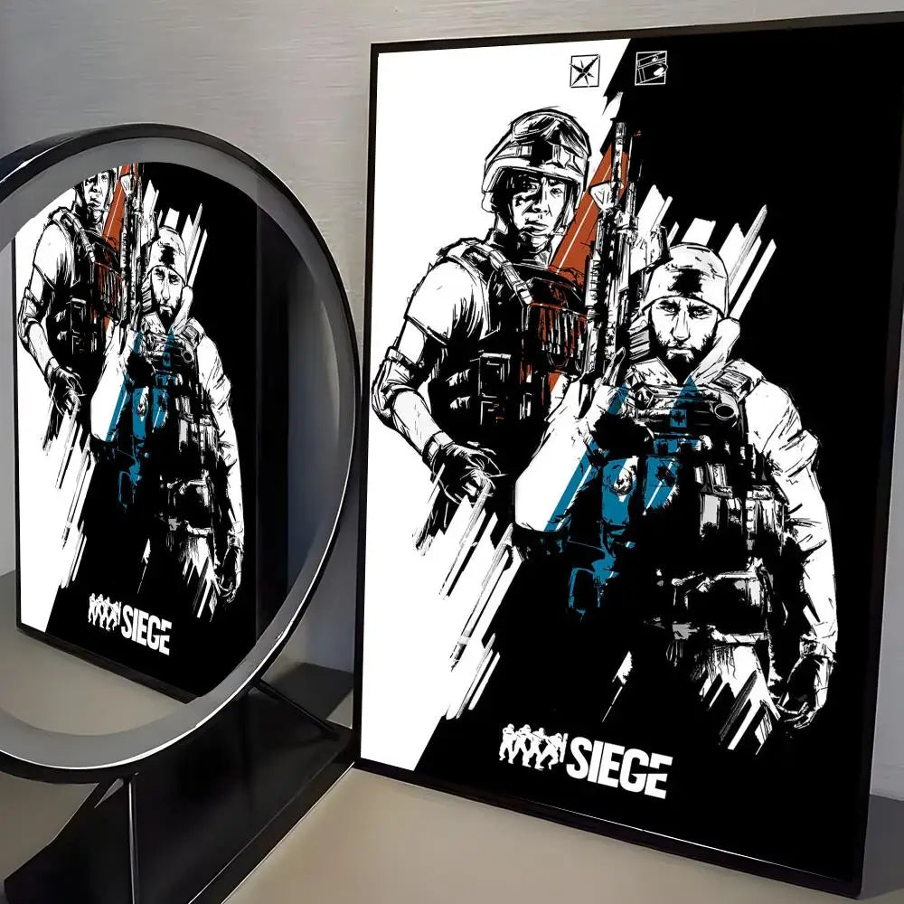 Game R-Rainbow Six Siege Poster Modern Aesthetic Canvas Wall Art Poster Cool Room Stuff Bedroom Decor