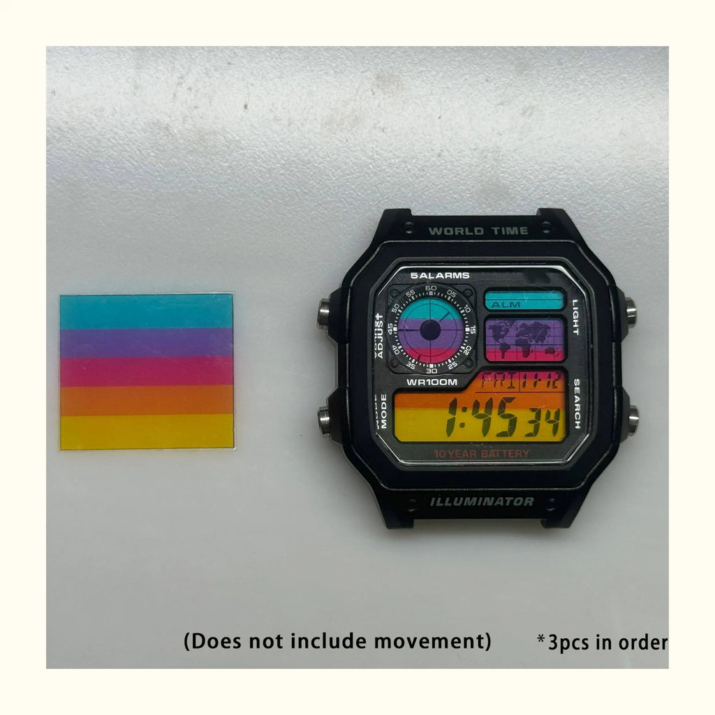 Color Display Film for Casio AE-1200 AE-1300, DIY Screen Modification Overlay Sticker, High-Quality Watch Dial Upgrade Kit